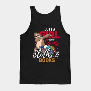 Bookworm Girl Sloth Tank Top